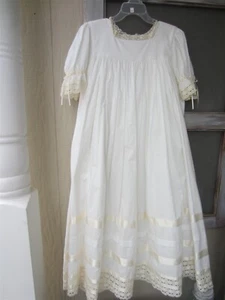 STRASBURG Children's Sz 8 Long Heirloom Wedding Christening Baptism Gown Dress - Picture 1 of 9