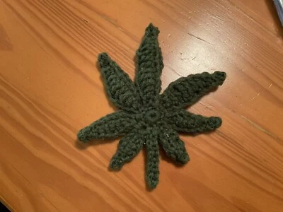 Handmade Crochet Marijuana Leaf Cat Nip Infused Cat Toy Set of 2 - Image 1 of 2