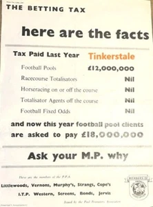 1949 Anti Betting Tax Full Page Advert Littlewoods Vernons Murphy's Strangs - Picture 1 of 1