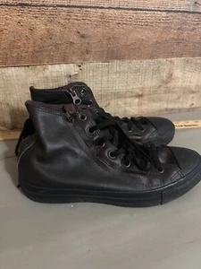 Converse Mens6 womens 8 All Stars Chuck Taylor Brown Leather side zipper - Picture 1 of 7