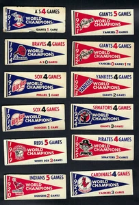 1961 FLEER WORLD SERIES DECALS LOT X 12 DIFFERENT LOW TO MID GRADE MIXED - Picture 1 of 2