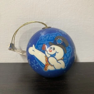 Vintage Frosty der Schneemann runder Weihnachtsschmuck lustige Feiertage Warner Chappell - Bild 1 von 4