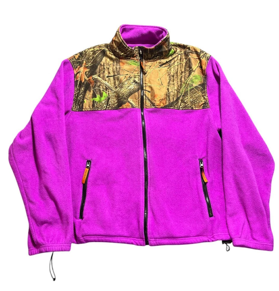 Trail Crest Womens  Zip Camo Fleece Jacket Size 2XL Purple And Camo  - Image 1 of 4