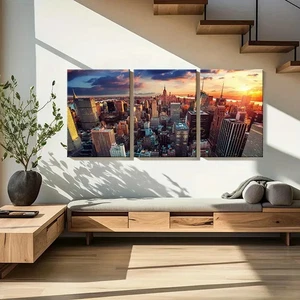 3pcs New York Empire State Building Wall Art Canvas Unframed/Framed - Picture 1 of 9