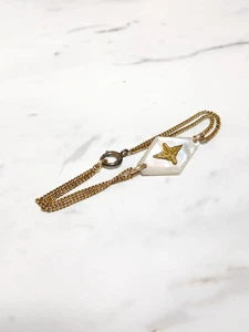 WW2 US Army Air Corps ali oro 12 carati su argento bracciale Sweetheart 6,5" - Foto 1 di 10