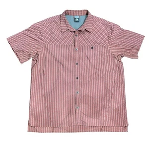 Nike ACG Shirt Mens XL Orange Check Short Sleeve Button Up Vented Fishing Hiking - Picture 1 of 10