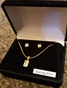 925 Sterlingsilber Ohrringe und Halskette Set - Bild 1 von 5