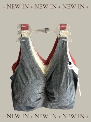 LAURA ASHLEY~ 3 PACK COMFORT BRA ~LACE STRAP~ STYLE# LS4163~ALL SIZES~GREAT FIT! - Image 1 of 4