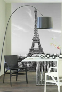 Eiffelturm Fototapete 72Bx100H Abnehmbare Tapete Schwarzweiß Foto Paris Frankreich DIY - Bild 1 von 4