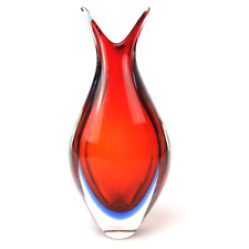 Murano Glas Vase Sommerso Venetian Glass Seguso Vetri d'Arte Flavio Poli 21cm