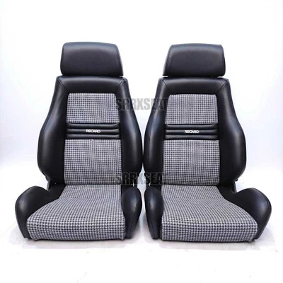 【1 PAIR】AUTHENTIC RECARO LSB BLACK HOUNDTOOTH 【TH BASED ➞ CUSTOMS MAY APPLY】 - Image 1 of 4