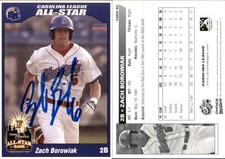 Zach Borowiak Signed 2005 Choice Carolina-California All-Stars #3 Card Auto AU