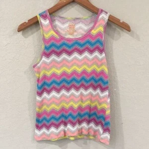 Faded Glory Girls Sz XL 14/16 Colorful Zig Zag Tank Top Ribbed Knit - Picture 1 of 6