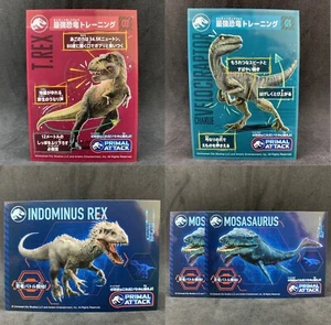 Tarjeta de dinosaurios Ania Jurassic World T-REX VELOCIRAPTOR INDOMINUS REX MOSASAURUS - Imagen 1 de 12