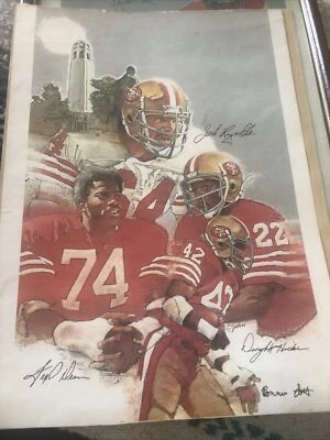 Sierra de calar con estampado Cliff Spohn de los 49ers de San Francisco Reynolds Fred Dean Lott Hicks rara Foto 1 de 4
