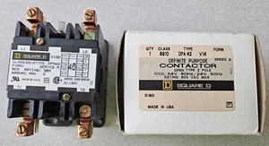 Square 8910 DPA42V02 Definite Purpose Contactor, 120V60HZ Class 8910 600 Vac Max - Picture 1 of 5