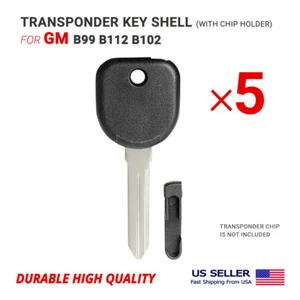  5x NEW Replacement Transponder Key Shell For GM B99 B112 B102 With Chip Holder - Bild 1 von 2