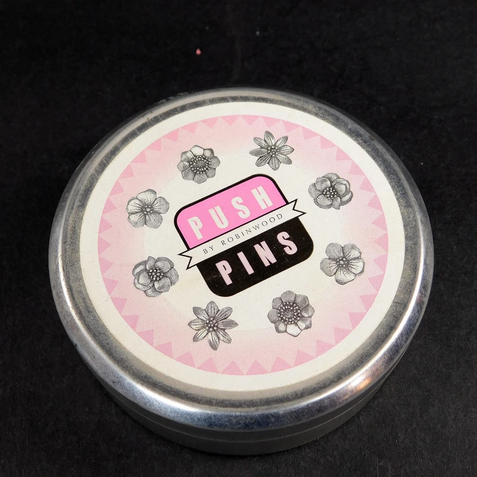 Robinhood Set 8 Floral  Pewter Push Pins Tacs Added 1 Silver Star 925 - Image 1 of 4