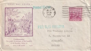 USA: Printed matter FDC, shipmail to Sweden 1938, Per S/S Europa. - Picture 1 of 1