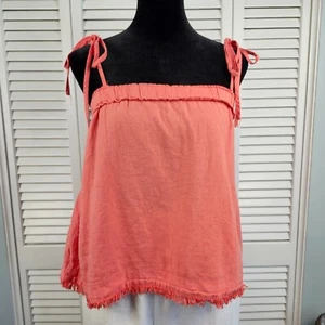 Thread & Supply Cami donna lino onda di calore in arancione tramonto nuovo con etichetta $58 Large - Foto 1 di 7
