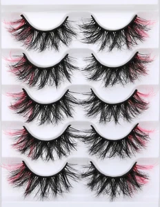 False Lashes with Color Faux Mink Eyelashes Wispies Fluffy Colored Lashes Dramat - Picture 1 of 7