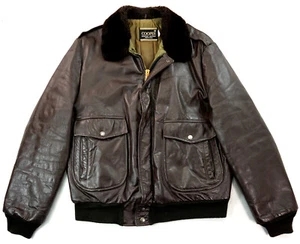 COOPER G-1 US Vintage Piloten Flieger Bomber Lederjacke 52 L Lang - Picture 1 of 4