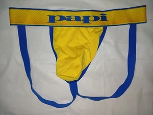 INTIMO PAPI UOMO JOCKSTRAPS COLORE GIALLO CON FASCIA GIALLA TAGLIA MEDIA M - Foto 1 di 3