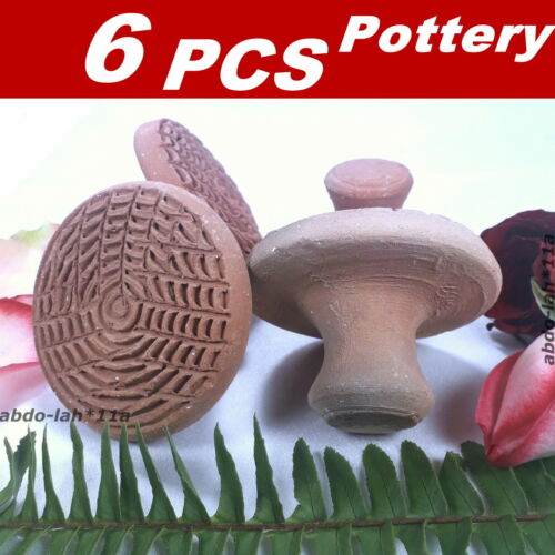 6 Moroccan handicraft Clay Pumice Stone Foot Exfoliate Handmade, Natural Pottery