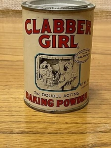 Vintage Clabber Girl Baking Powder Tin by Hulman and Company Indiana empty - Picture 1 of 4