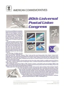 #342 45c 20o Congreso UPU 1989 #C122-c125 usps Panel de Estampillas Conmemorativas - Imagen 1 de 1