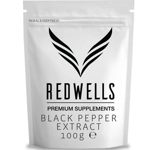 Estratto di Pepe Nero in Polvere 95% Piperina Estratto di Erbe REDWELLS - Confezione da 100g - Foto 1 di 3