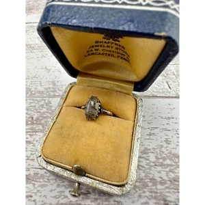 Antique Moss Agate 10k Yellow Gold Solitaire Ring Prong Set Moss Agate - Picture 1 of 7