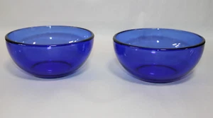Two Vintage Cobalt Blue Glass Bowls – 6" – Made in Mexico - Picture 1 of 6