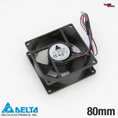 Ventilador enfriador sistema Delta Efb0812ehf 80x80x32mm 3 pines 12V doble bola Foto 1 de 4