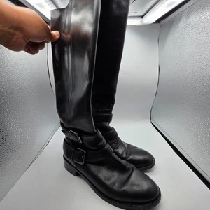 Via Spiga Bernadette Womens Size 10 M Black Leather Riding Tall Boots - Picture 1 of 10