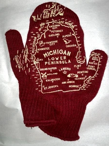 Neue weinrote Michigan Fäustlinge neu ohne Etikett obere und untere Halbinsel Erwachsenengröße - Bild 1 von 5