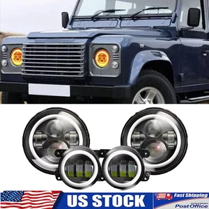 Fit For Jeep Wrangler JK LJ TJ 2007-2017 Combo 7" LED Headlights 4'' Fog Lights - Bild 1 von 17
