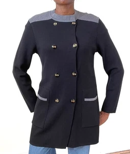 Love Moschino Long Knit Cardigan Jacket - Black Grey - Label GB 14 - Fit M / L - Picture 1 of 11