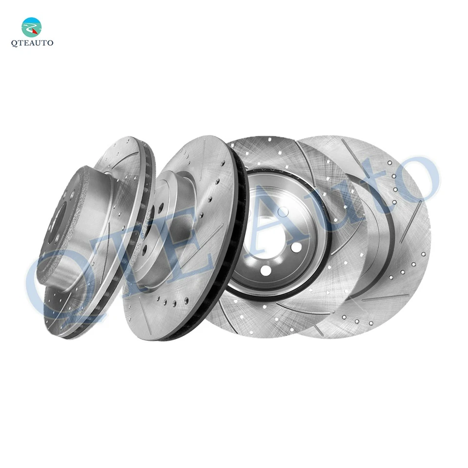 Juego 4 rotores de freno perforados delanteros 345 mm-traseros 320 mm para Dodge Challenger 2009-2020 Foto 1 de 4