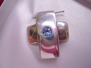 Colgante de plata 925 con piedra de color colgante de cruz colgante de plata joyas de plata  - Imagen 1 de 1
