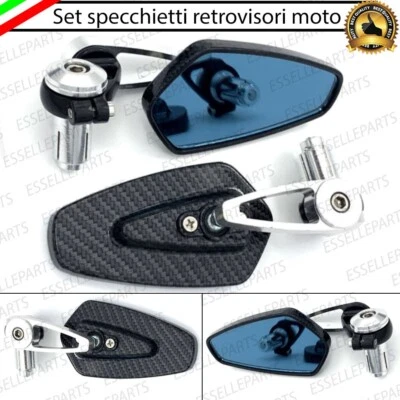 2 X SPECCHIETTI RETROVISORI MANUBRIO CARBON E CROMO MV AGUSTA TURISMO VELOCE 800 - Immagine 1 di 4