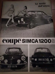 Pubblicità SIMCA COUPÉ 1200 S - 1967 - Foto 1 di 1