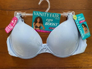 New Vanity Fair Blue Morning Rain 2131101 Ego Boost Add A Cup Bra 34B RP$44 - Picture 1 of 8