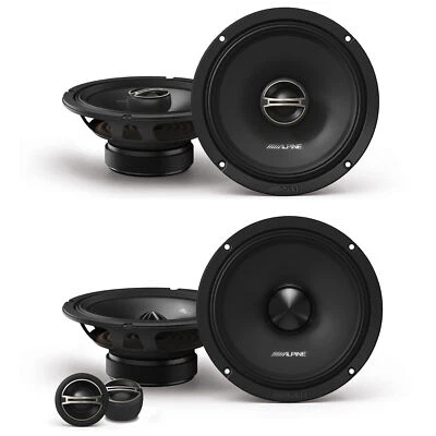 Alpine DM-65-G 6.5 2-Way Coaxial Speakers with Grille bundle, 4 Speakers - Image 1 of 4