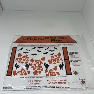 Neu aus altem Lagerbestand Stik-ees kreativer Spaß magische Kunststoff-Aufkleber BBB Herbst-Akzente Fledermäuse Katzen - Bild 1 von 6