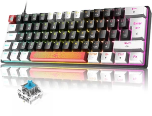 Mechanical Keyboard Mix RGB Backlit 62 Keys UK Layout Ultra-Compact Wired USB PC - Picture 1 of 17