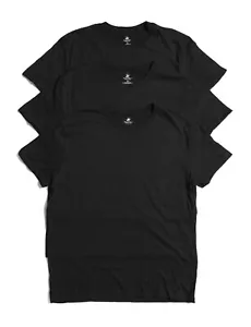 Beverly Hills Polo Club 3 Soft Cotton Crew Neck Tees Black - Picture 1 of 5
