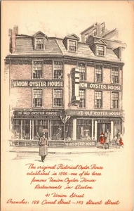 Vtg Boston Massachusetts MA Historical Union Oster Bar Restaurant Postcard - Picture 1 of 2