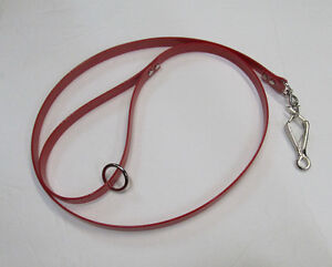 FRENCH SNAP RED DAYGLO DOG LEASH WATERPROOF 3/4" WIDE x 56" LONG