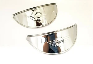 Mini Cooper Embossed 7" Headlight Peaks Classic Car Stainless Steel Shades - Picture 1 of 3